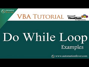 VBA Do While Loop Examples | Excel VBA Tutorial in Hindi