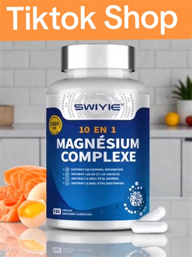 SWIYIE Complexe de magnésium 10-en-1 1000 mg - Complément alimentaire avec glycinate, citrate, malate, oxyde, taurate, aspartate, orotate, Capsules végétariennes pour soutenir les muscles, le cœur et la relaxation 120 capsules meilleurs vents sur tiktok shop