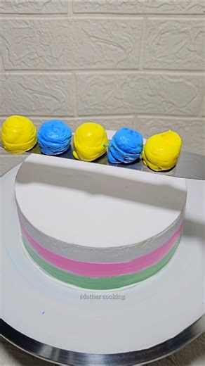 Vanilla Rainbow 🌈 Cake Decoration #cakedesign #youtuber #vanilla #rainbow #ytshorts