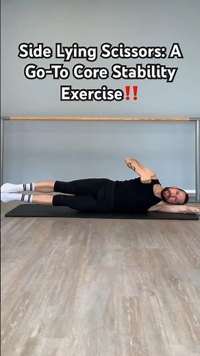 Side Lying Scissors: A Go-To Core Stability Exercise‼️#obliqueworkout #corestability #obliques
