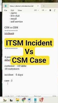 ITSM Incident Vs CSM Case