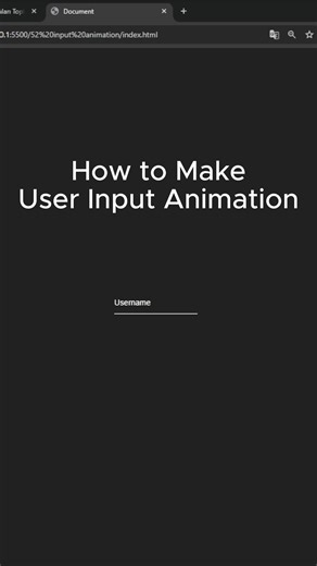 Frontend Weekly on Instagram: "how to make user input animation source code in bio #coding #html #htmlcss #tutorial #tutorials #frontend"