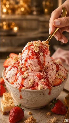 Healthy Strawberry Cheesecake Ice Cream You'll Crave All Summer! 🍓🍌🍦