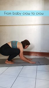 Starting with Baby Crow and building up to full Crow Pose! Every small step counts. #crowpose #babycrow #armbalance #yoga #yogapractice #fitness #fitmom | Letlet Yoga