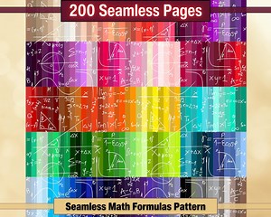 Printable 200 Seamless Math Formulas Pattern Digital Papers, Mathematics Color Page, Collage Paper Pack, Download Junk Journal, Scrapbooking - Etsy
