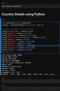 18 reactions | Country Details using Python | Python Coding | Facebook