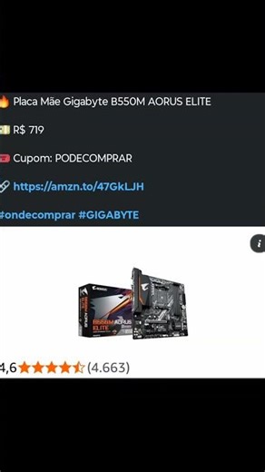🔥 Placa Mãe Gigabyte B550M AORUS ELITE💵 #GIGABYTE