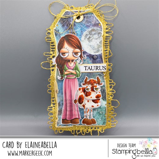 Stamping Bella Oddball Zodiac Taurus Card & Copic Video - Marker Geek