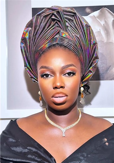 I am the terminator 🤎 Makeup @sisiabekeglamworld Gele @GeleArtist Nextdoor #fyp #viraktiktok #makeupartist #wetwipes #geleartist