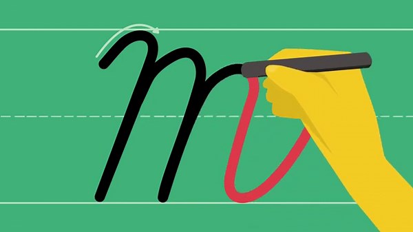 How to write a cursive letter "M" in uppercase