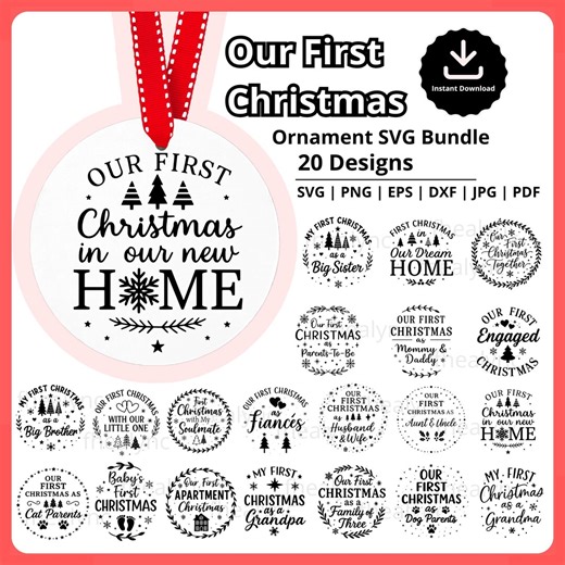 Our First Christmas Ornament SVG Bundle (digital Download) - Etsy