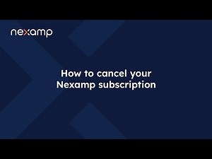 How to cancel your Nexamp subscription