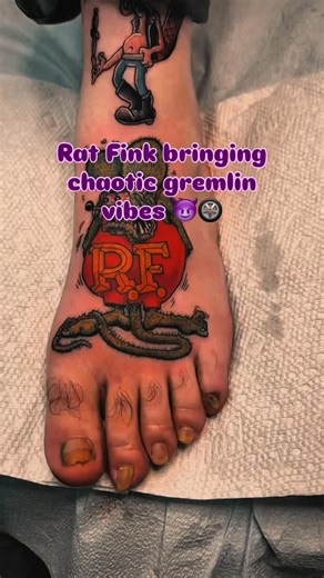 Ta’too Sunscreen | A Rat Fink tattoo brings loud, old-school rebel energy 🤘 Bright colors and bold attitude. Fun fact: Rat Fink designs came from 1960s car... | Instagram