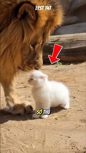 Tình bạn đẹp đẽ của Sư Tử và chú Mèo. #dongvat