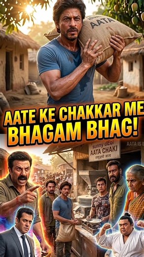 AATE KE CHAKKAR ME BHAGAM BHAG! 😂 #shahrukh_khan #salmankhan #bollywood #shorts