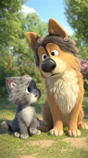 cat and dog friendship #duet #bedtimestory #cartoon #lifeisbutadream #funny