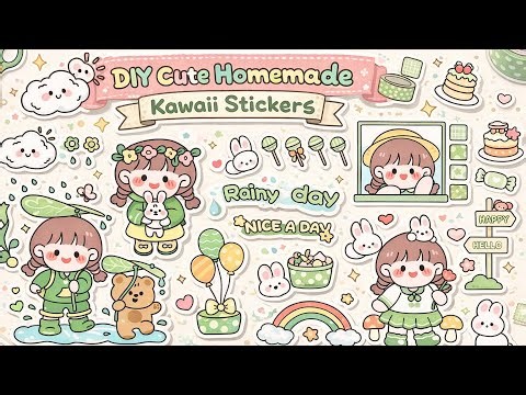 How to Make Your Own Custom Waterproof Stickers for School Supplies🎀How to make Kawaii Stickers🩷