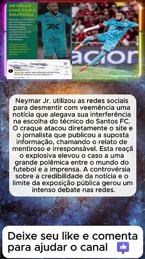 Neymar se IRRITA com JORNALISTA após 'MENTIRA' sobre técnico do Santos