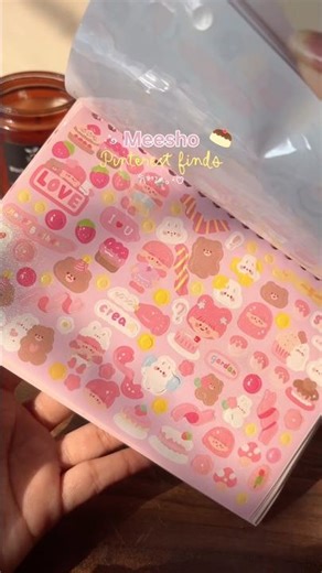 Cute pinteresty Meesho journaling stickers haul 💞 #meesho #journal #meeshohaul #meeshostationery
