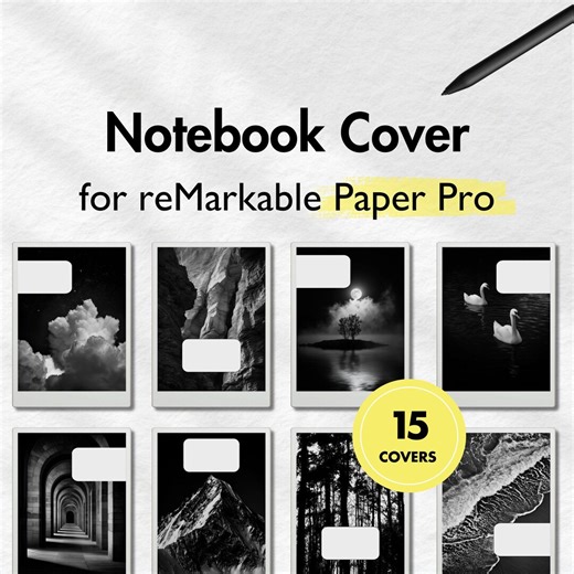 Notebook Cover for Remarkable Paper Pro, Monochrome Cover Bundle for Remarkable, Notebook for Remarkable, Templates for Remarkable, Notepad - Etsy