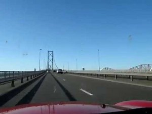 Driving over the Forth road bridge