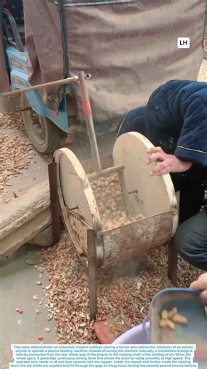Amazing Peanut Shelling Machine Powered by an Electric Bike