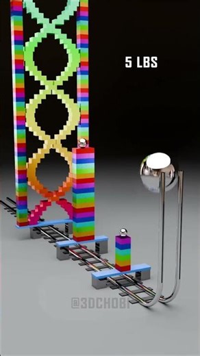 Colorful Sine Wave Collapse 🌈💥 | Satisfying Weight Impact Simulation