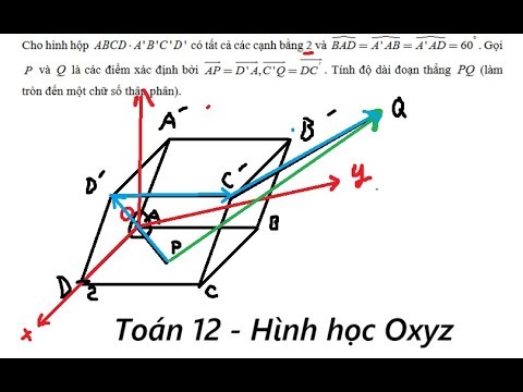 Toán 12: Hình học Oxyz: Cho hình hộp ABCD.A'B'C'D' có tất cả các cạnh bằng 2