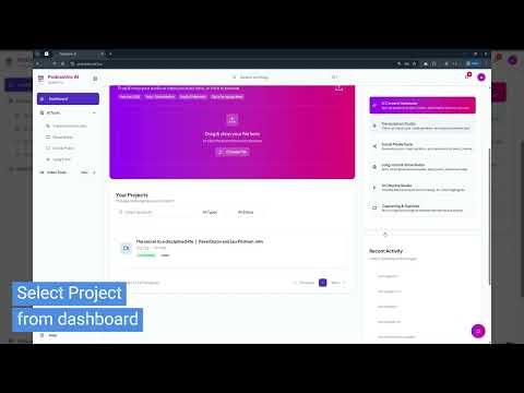 PodcastInc AI Text Studio Demo | Transcription, Show Notes & AI Content Generation