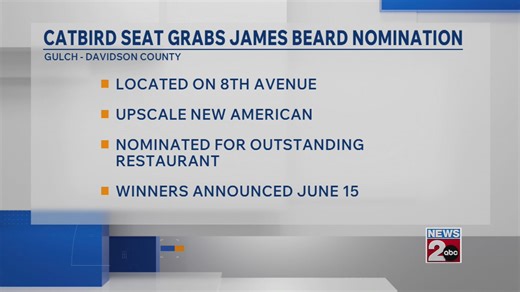 The Catbird Seat in the Gulch grabs James Beard Award nomination