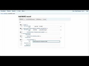 Fast Add Cataloging in Koha