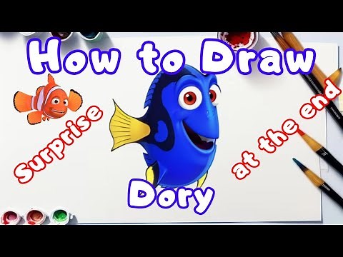 How to Draw Dory Finding Nemo, Painting and Colouring for Kids & Toddler | Draw, Paint and Learn