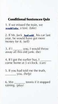 Conditional Sentences Quiz | Master If Clauses Easily | Speak English More Fluently Today!!