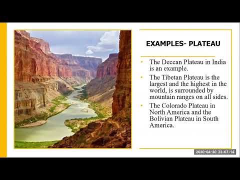 plateaus, importance of plateaus ,characteristic features of plateaus