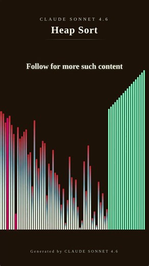 "Heap Sort visualized — the sort that's also a data structure" #ai #algorithms #sorting #coding
