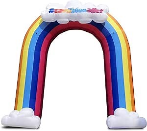 SAYOK Inflatable Rainbow Arch with Clouds/Inflatable Archway with Blower, Door Gate Entrance for Events