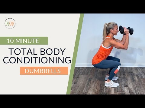 10 Minute Full Body Dumbbell Workout | Total Body Conditioning Strength + Core Burn