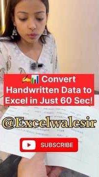 💥📋 Fastest Way to Convert Handwritten Data to Excel | Just 1 Minute! ⌛#excelwalesir #exceltraining
