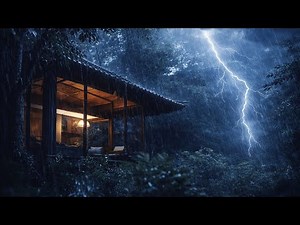 🌧️⛈️ Heavy Rain & Thunder in a Forest Bungalow – Deep Sleep ASMR Ambience (5 Hours)