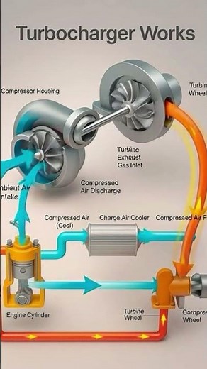 How a Turbocharger Works#automobile #turbochargedengine #mechanic #engineering#engine