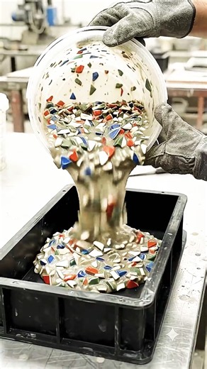 They Turned Broken Tiles Into a Luxury Terrazzo Countertop ♻️#usa #satisfying #newyork