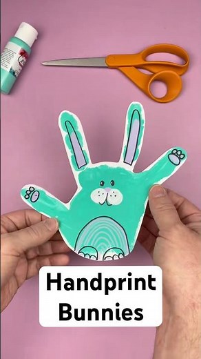 Last-Minute Easter Bunny Handprint Craft for Kids | Easy Spring Art Activity with Paint 🐰