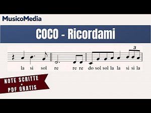 COCO - Ricordami - FREE PDF - Remember me - soundtrack - Spartito facile - Flauto - Play along
