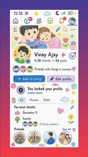 Drawing Style Facebook Profile Photo Editing | Drawing Profile Ai Image Prompt