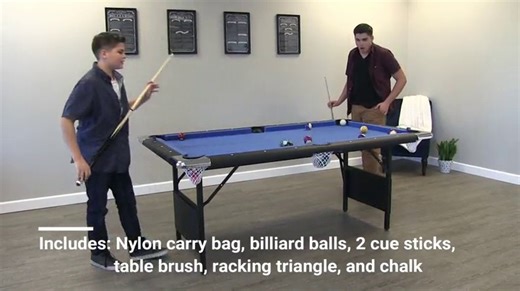 Watch Hathaway Fairmont Portable 6-Ft Pool Table for Families with Easy Folding for Storage, Includes B... on Amazon Live