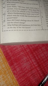 Comprehension Questions on 'The Last Lesson' by Alphonse Daudet... | Filo