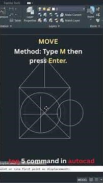 Top 5 Basic AutoCAD Commands for Beginners (Shortcuts Included). #3dmodeling #autocad #engineering