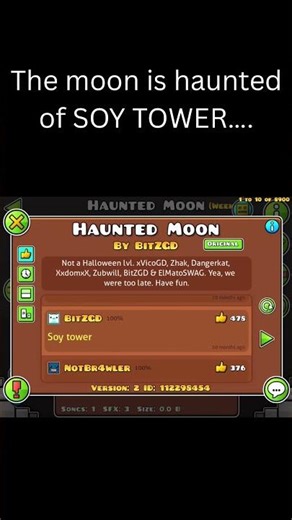 GD comment section -haunted moon SOY TOWER…..