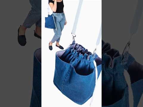 Sew DIY Shoulder Bag from Old Jeans is Very Easy Give it a Try Miarti🪡🧵✂️ 👜✌️