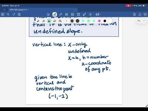 Writing Equations for Vertical Lines